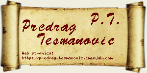 Predrag Tešmanović vizit kartica